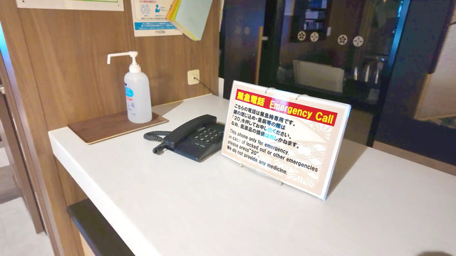 さんふらわあ くれないのレセプションに置かれた受話器