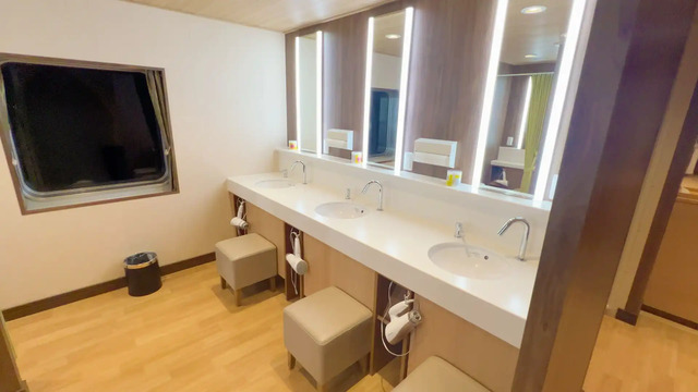 さんふらわあ くれないの浴室内にある洗面台