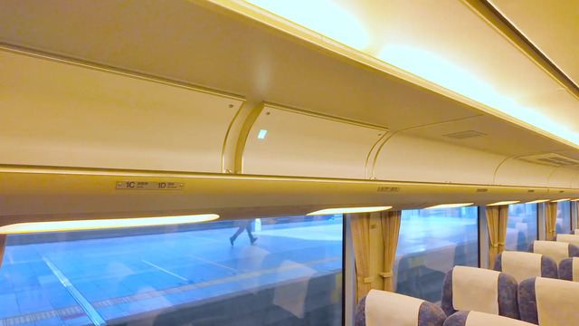 特急サンダーバードの普通車両の荷物棚