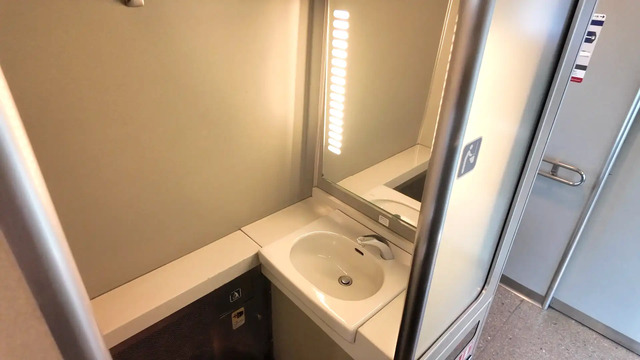 特急サンダーバードの洗面台