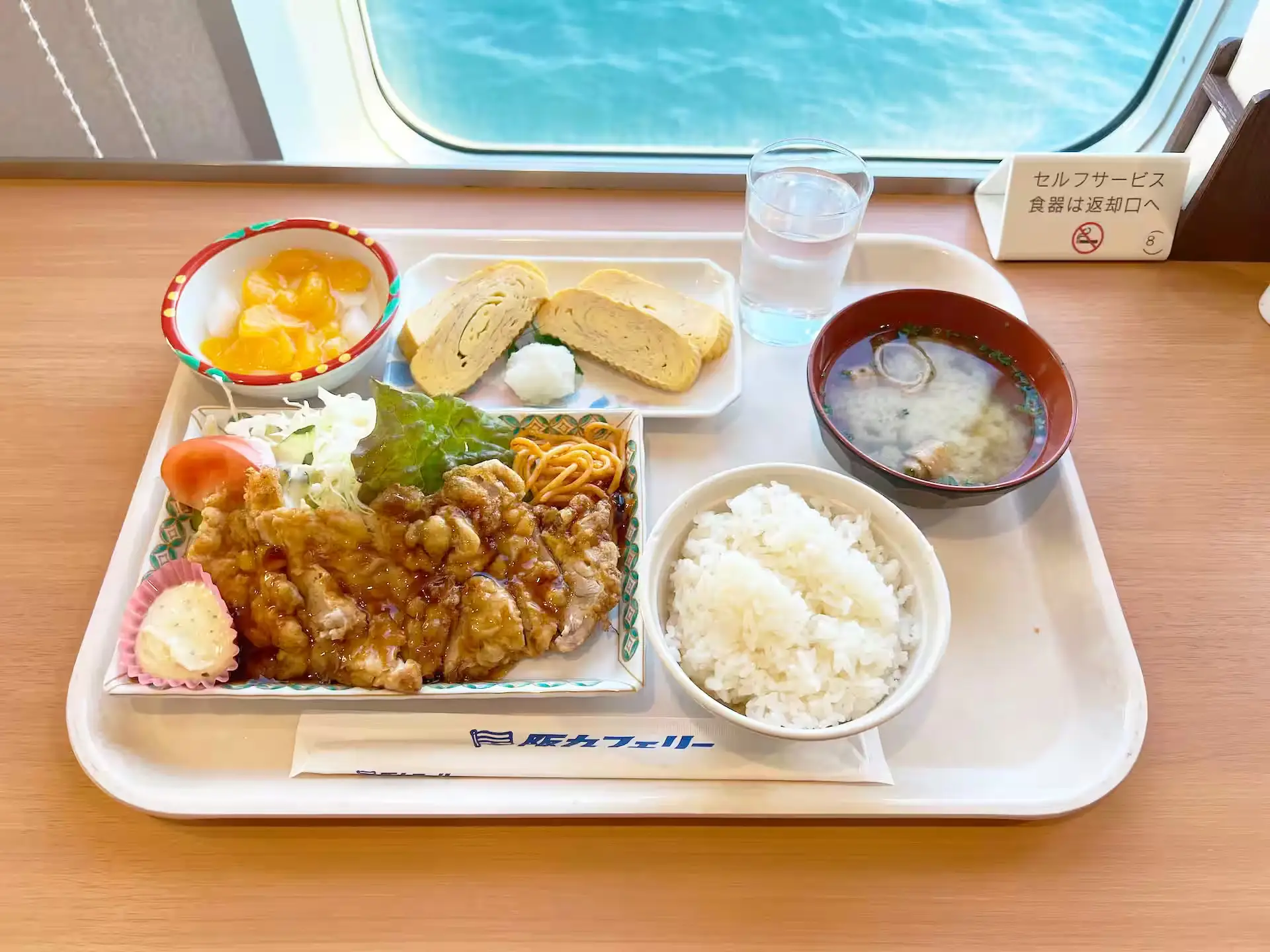 阪九フェリーひびき船内レストランの夕食料理