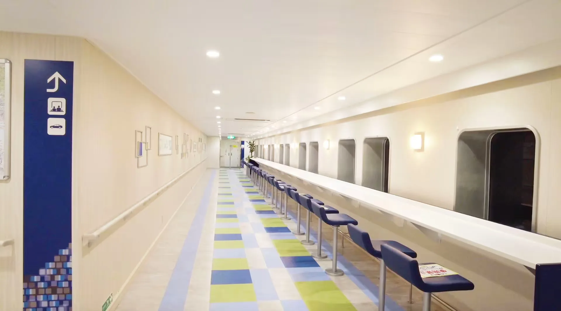 Promenade inside the Meimon Taiyo Ferry Fukuoka