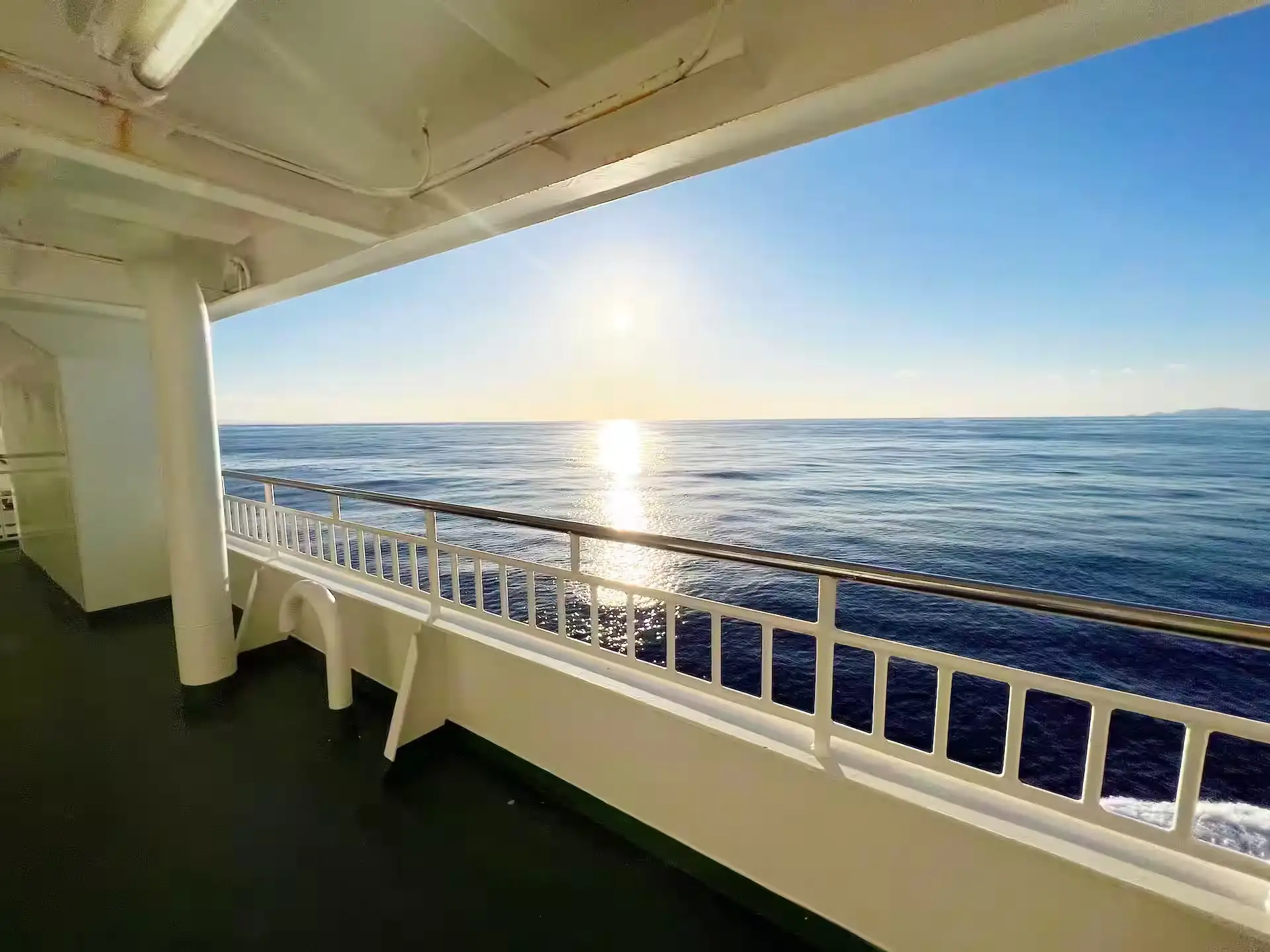 Sunset view from observation deck on Oki Kisen Ferry Oki